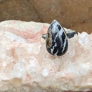 ZEBRA JASPER 925 STERLING SILVER RING, SIZE 7
